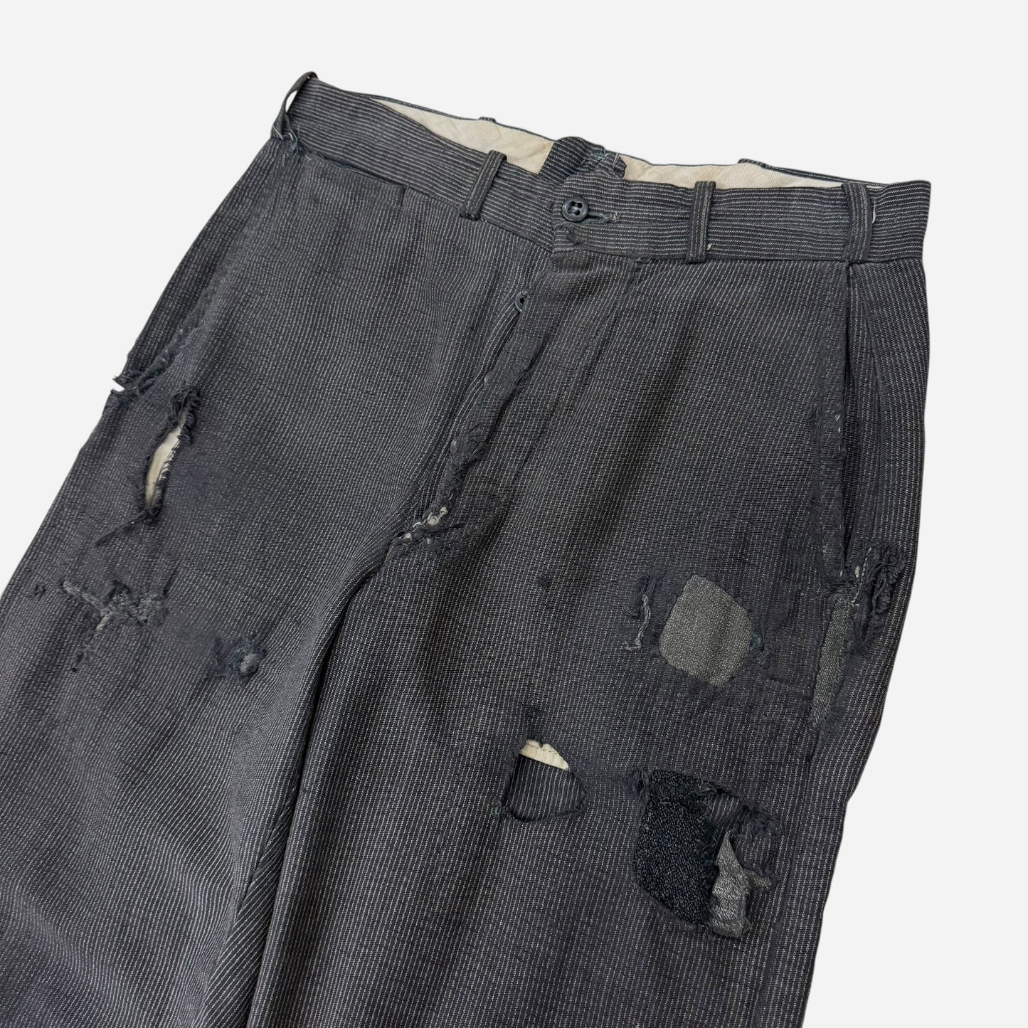 1940s Cone Hawthorne cotton moleskin salt & pepper button fly work pants