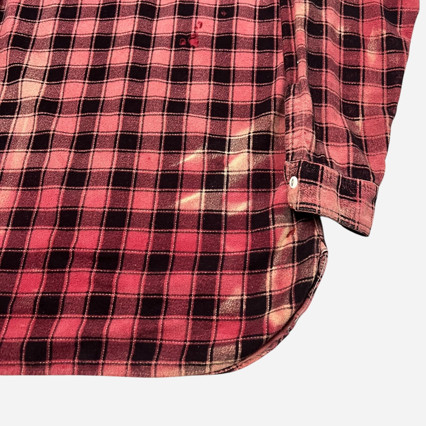 1940s Cotton red plaid flannel (M)