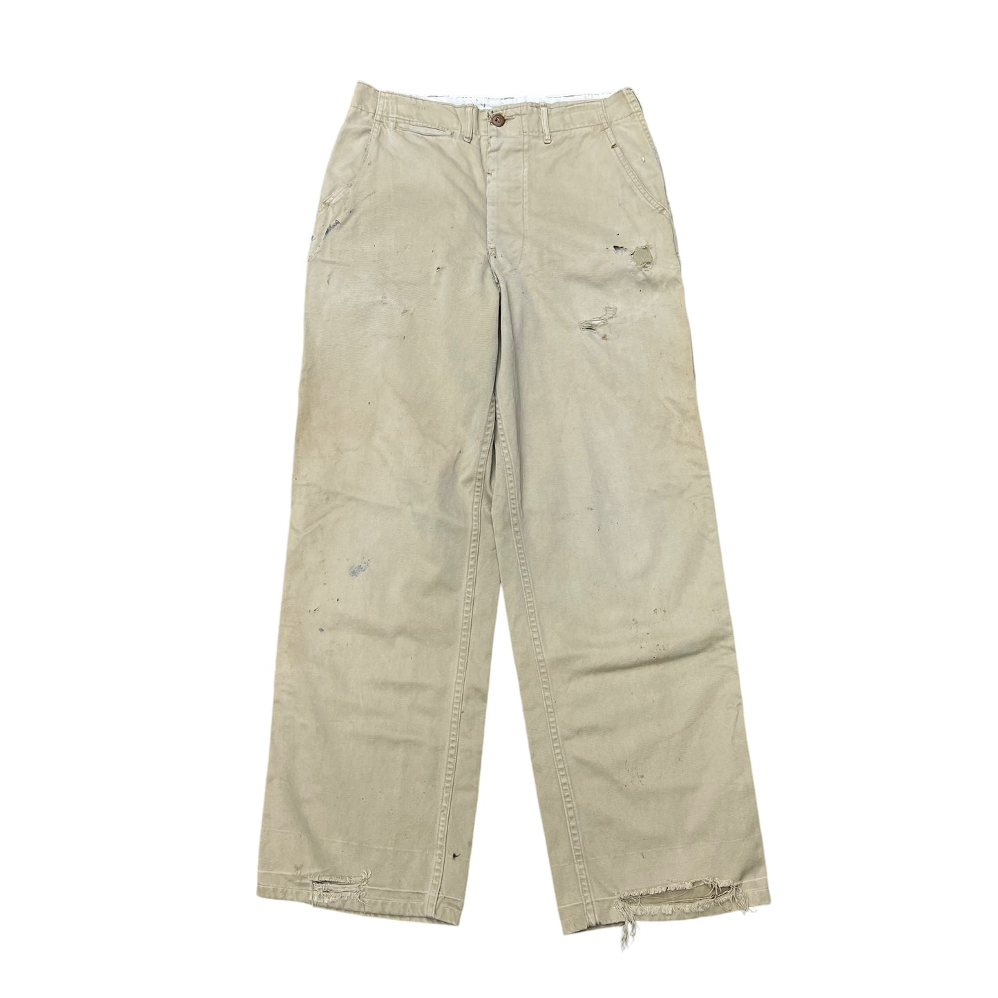 1950s Khaki button fly chino work pants (30w)