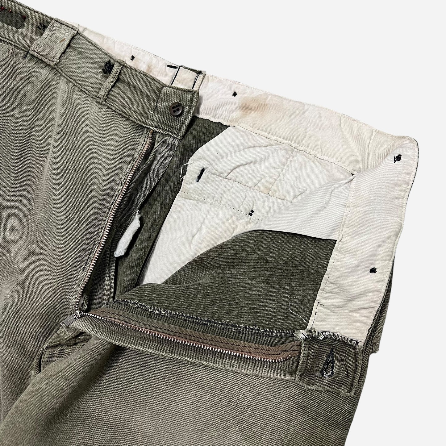 1950s Green cotton whipcord work pants (38w)