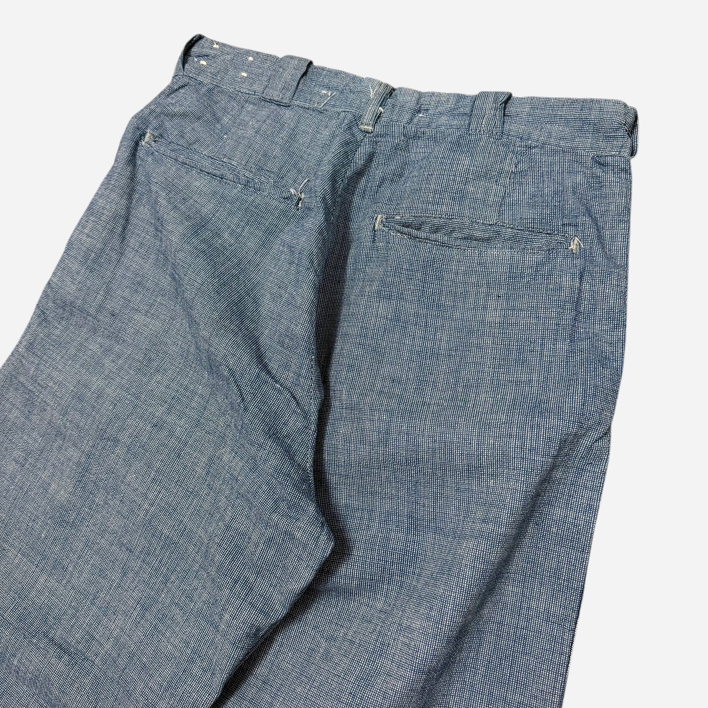 1940s Pincheck button fly cotton work pants (29w)