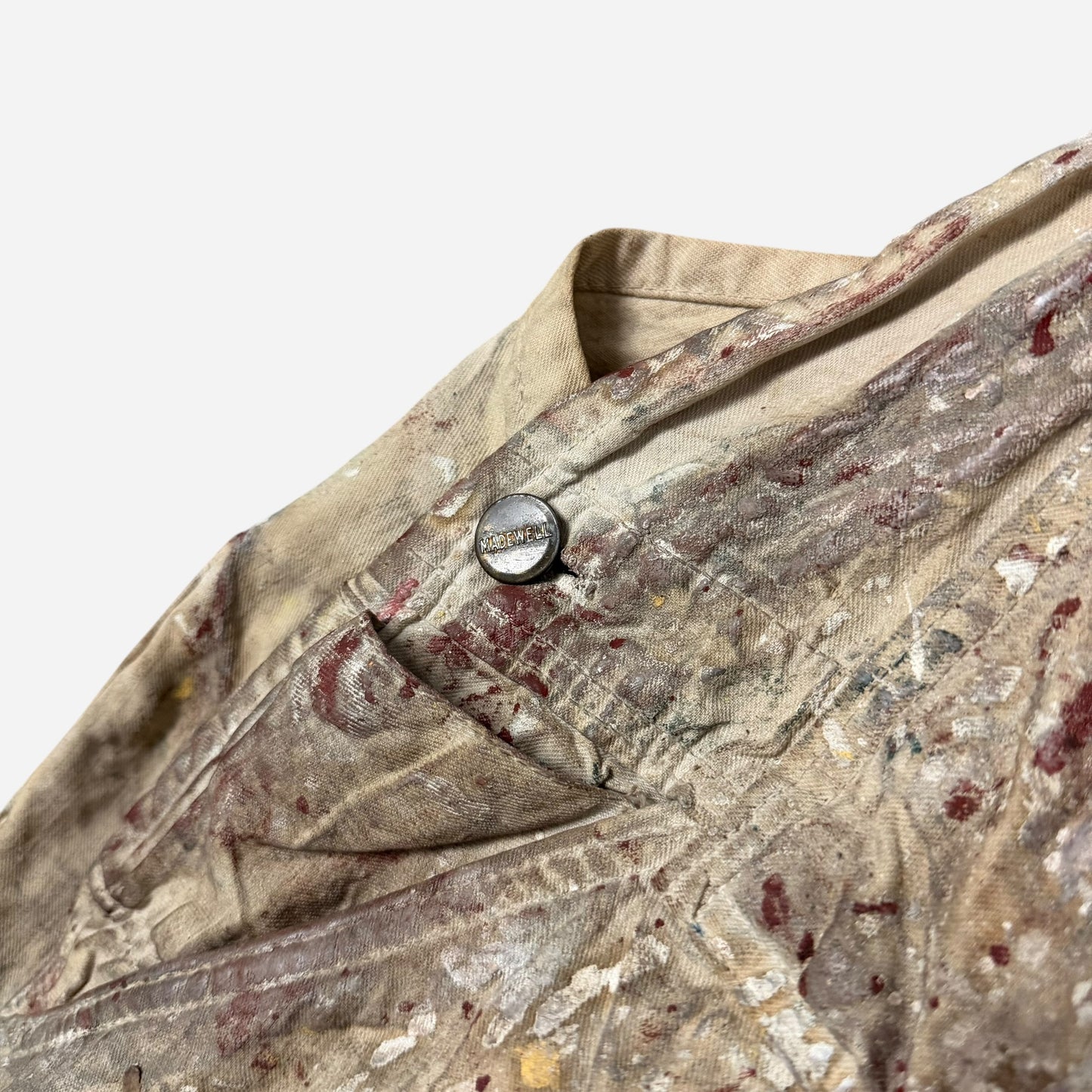 1940s Madewell white painter cloth overalls (40w)