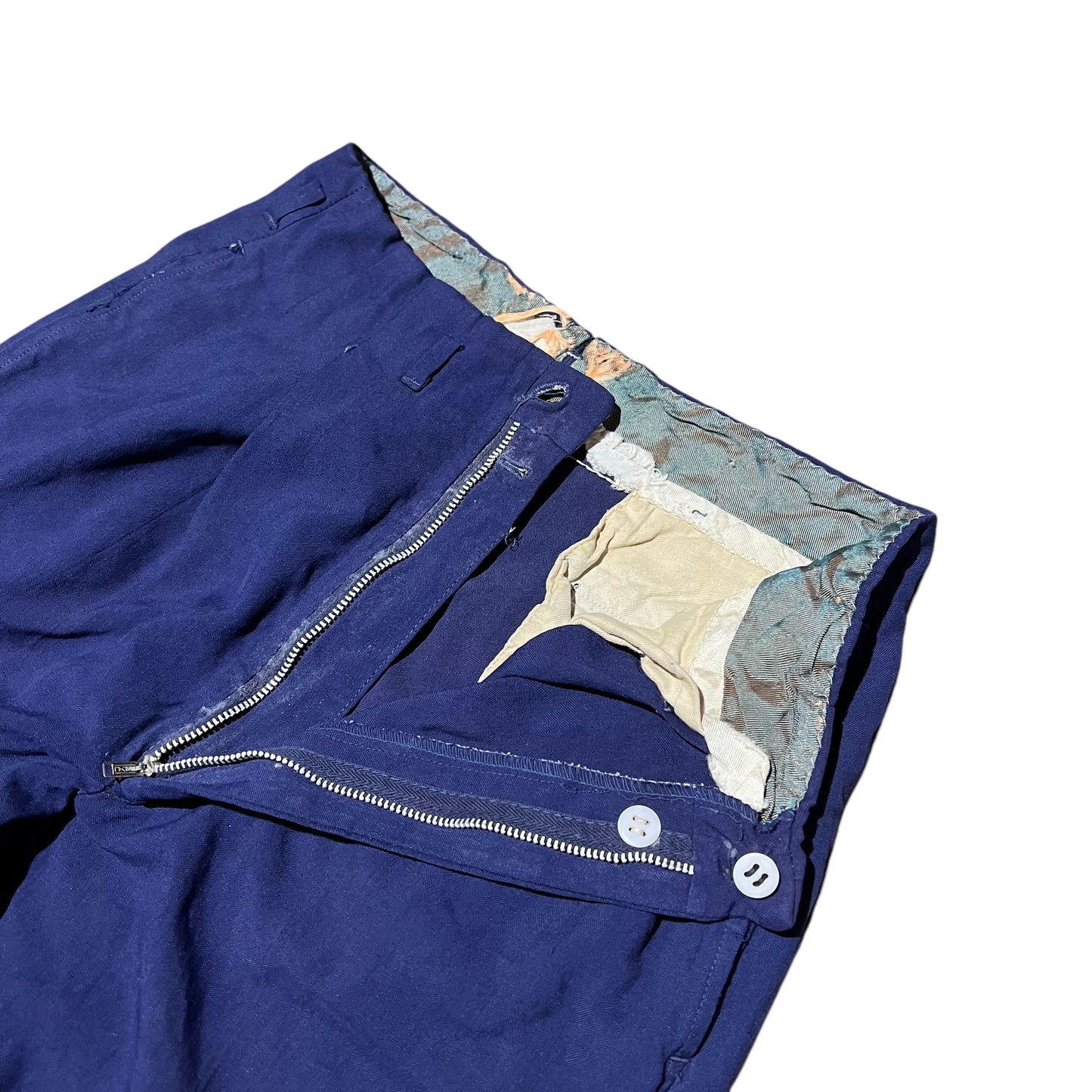 1950s Blue pleated rayon pants (28w)