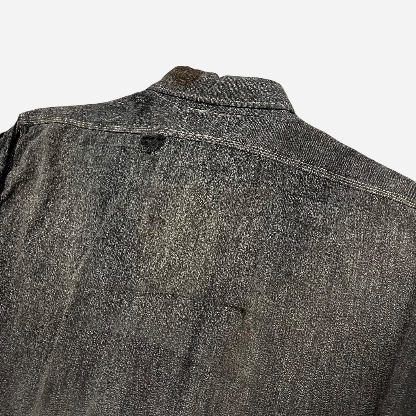 1930s Salt and pepper chambray shirt (L)