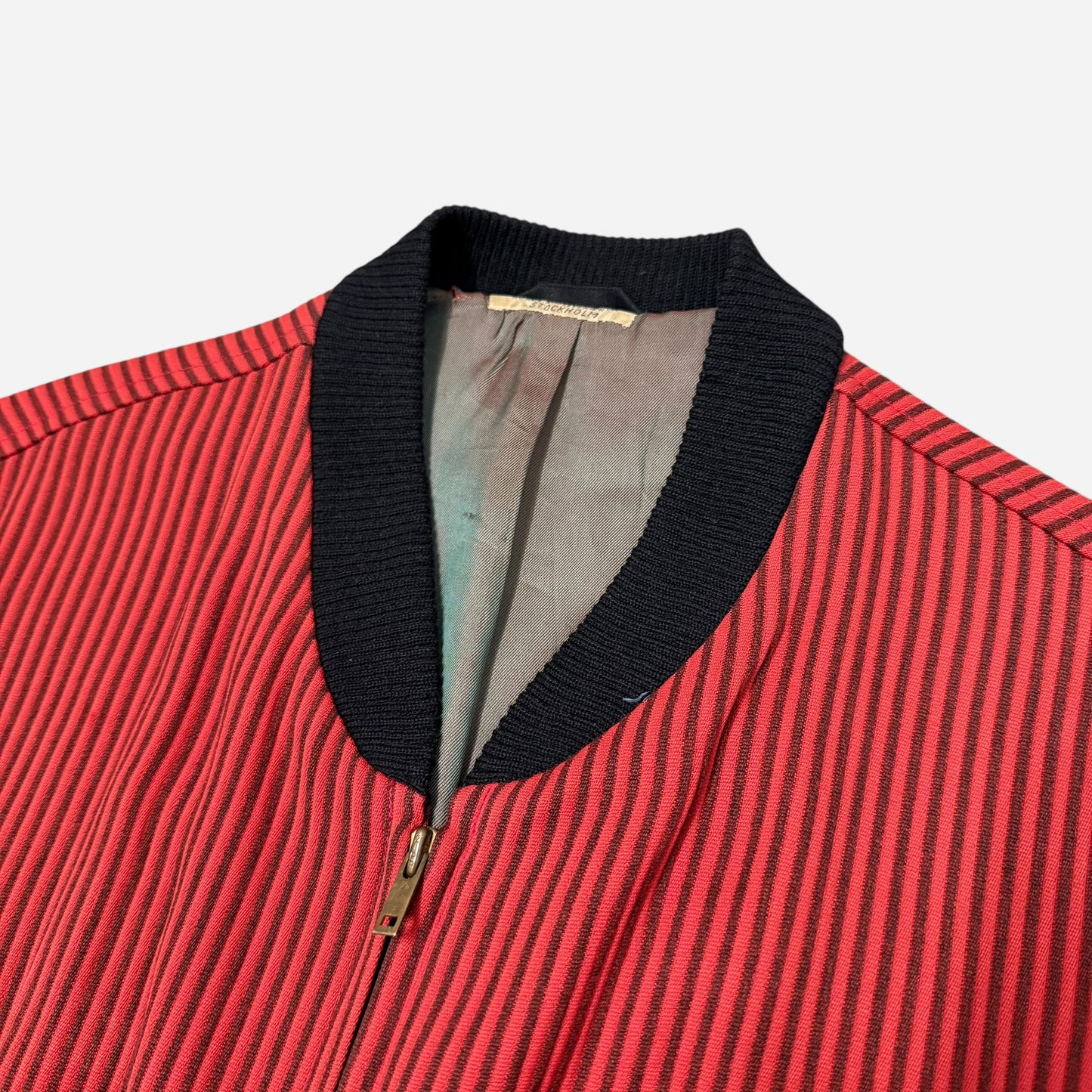 1950s Swedish red cotton corduroy rockabilly jacket (L)