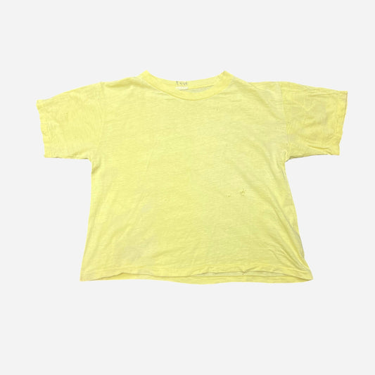 1950s Yellow cropped boxy yellow t shirt (M)
