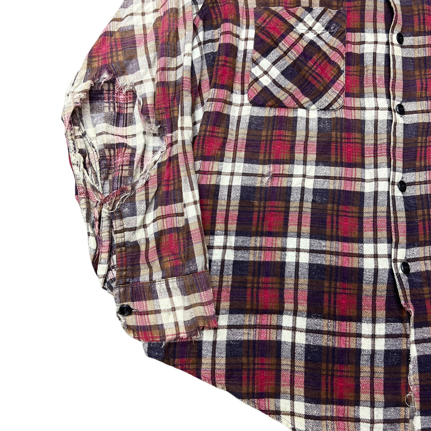 1950s Penney’s Big Mac burgundy plaid cotton shirt flannel (L)