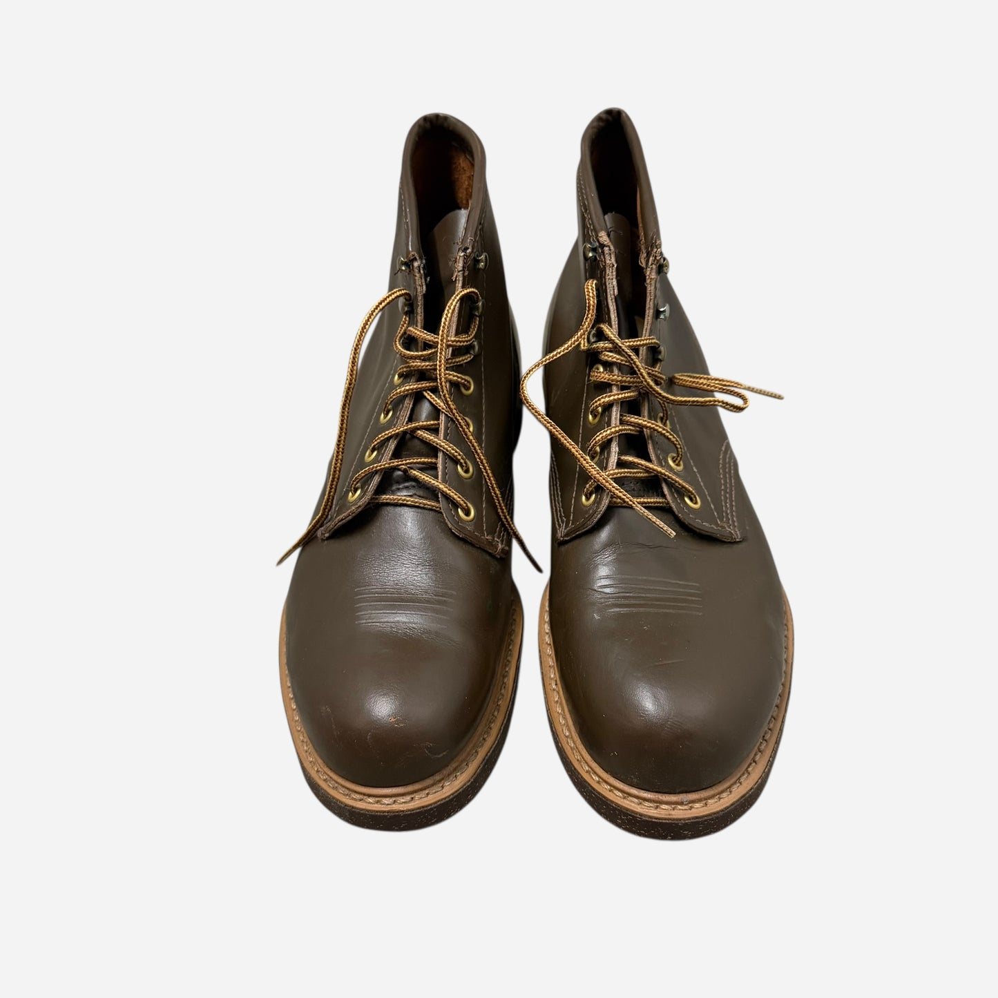 1940s 1950s NOS Lion Brand cowhide leather cork sole work boots (M10.5)