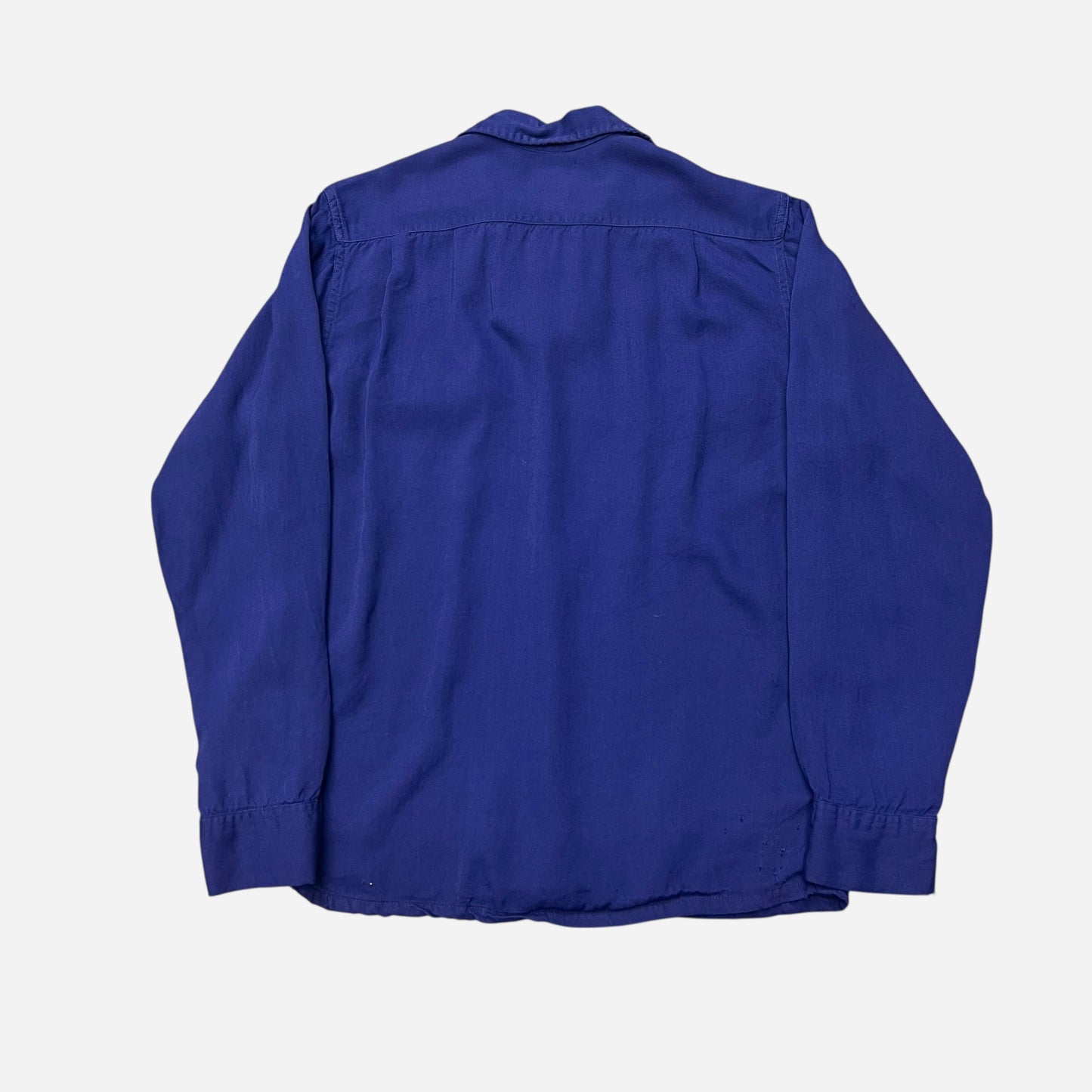 1950s Blue rayon loop collar shirt (M)