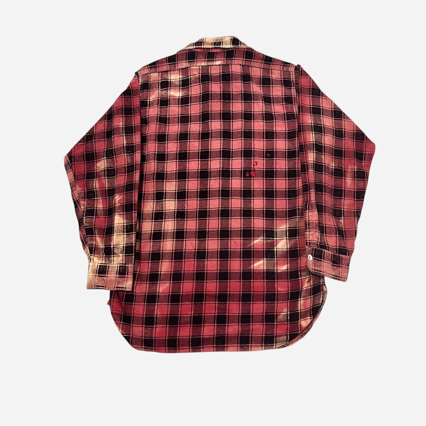 1940s Cotton red plaid flannel (M)