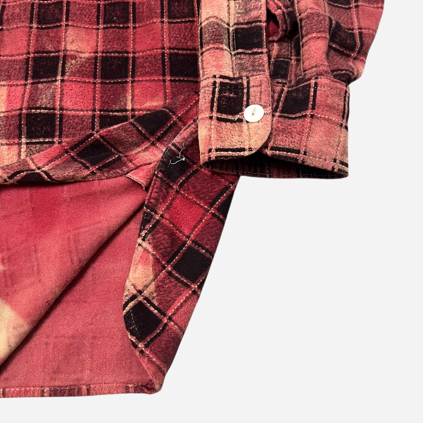 1940s Cotton red plaid flannel (M)