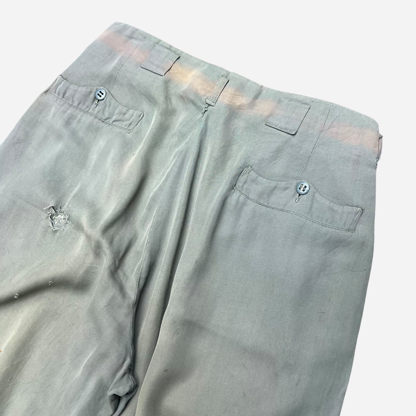 1950s Sea foam green light rayon pleated pants (28w)