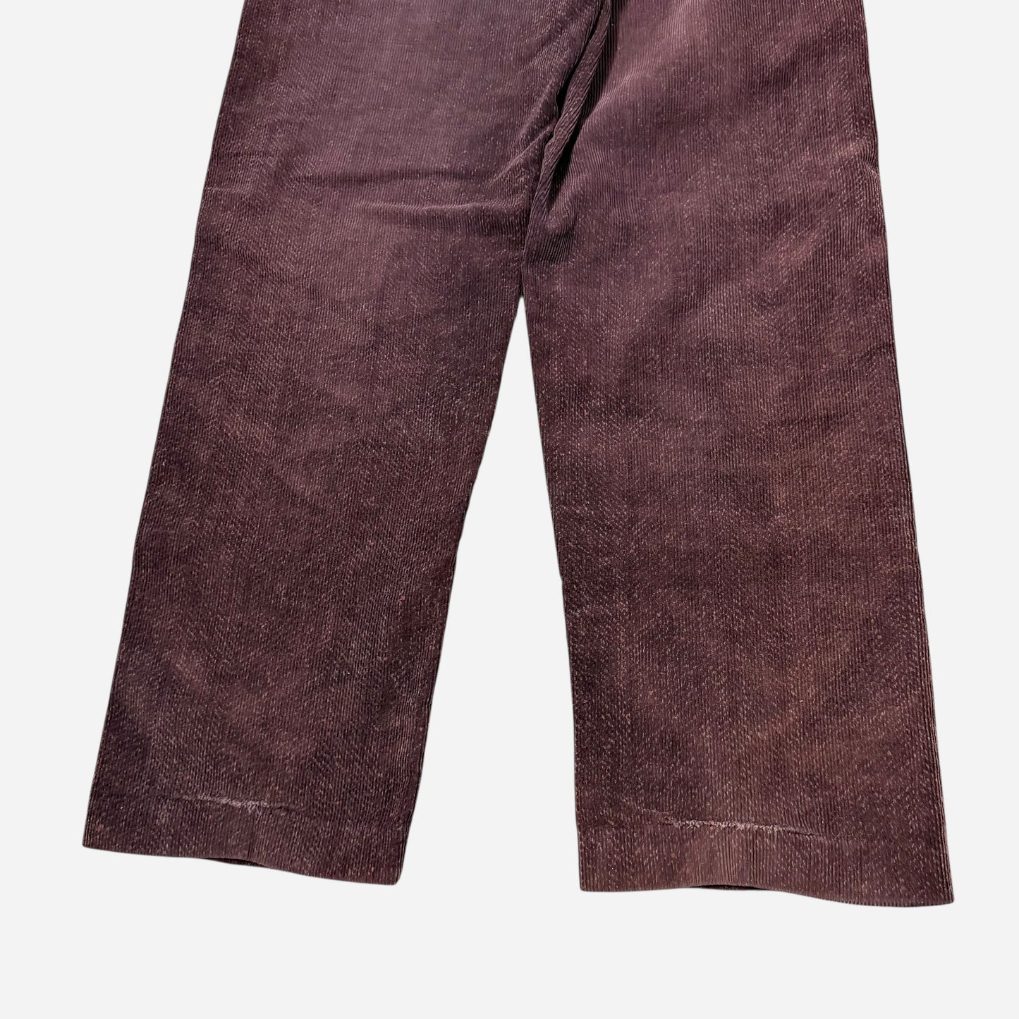1940s Burgundy tweeduroy button fly pants (32w)