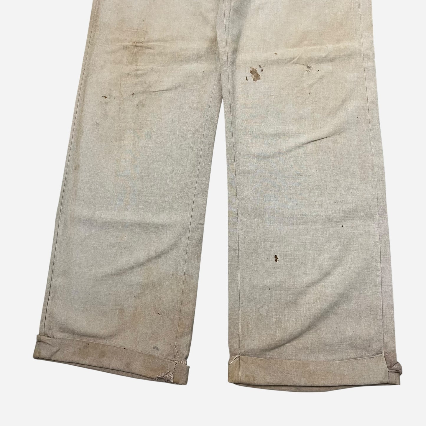 1940s Cone mills gray chambray double button work pants (34w)