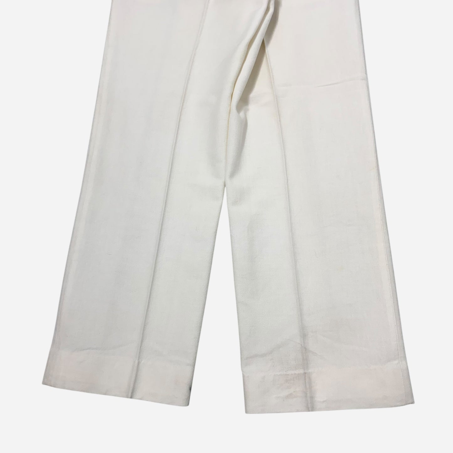 1930s Double button fly white cotton summer pants USN worn (30w)