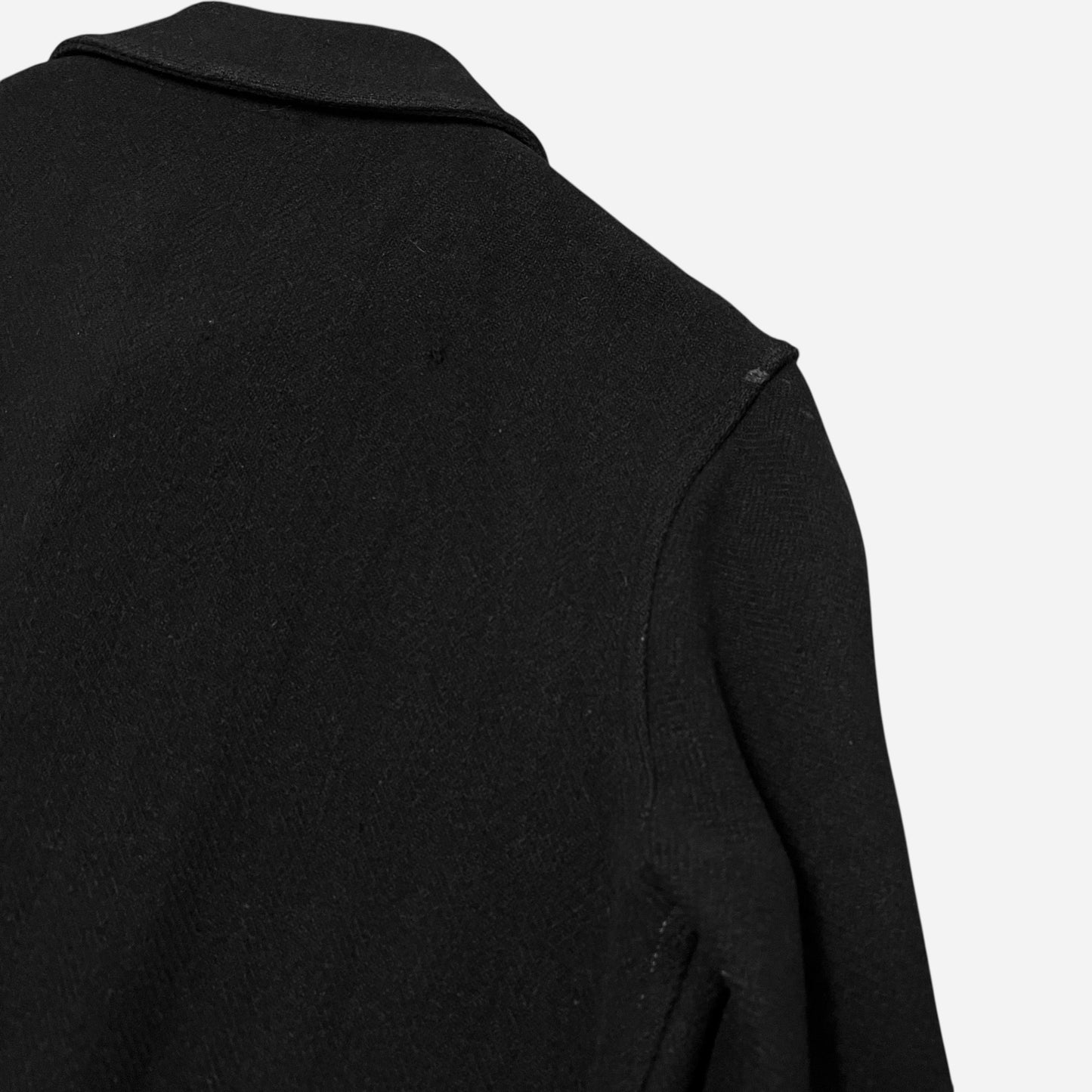 1930s USN Submariner black wool button down coat (M/L)