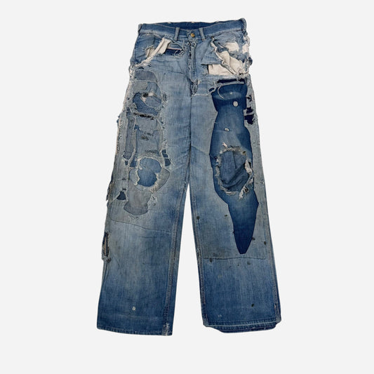 1940s As Is Union Made heavily repaired denim carpenter jeans (29w)