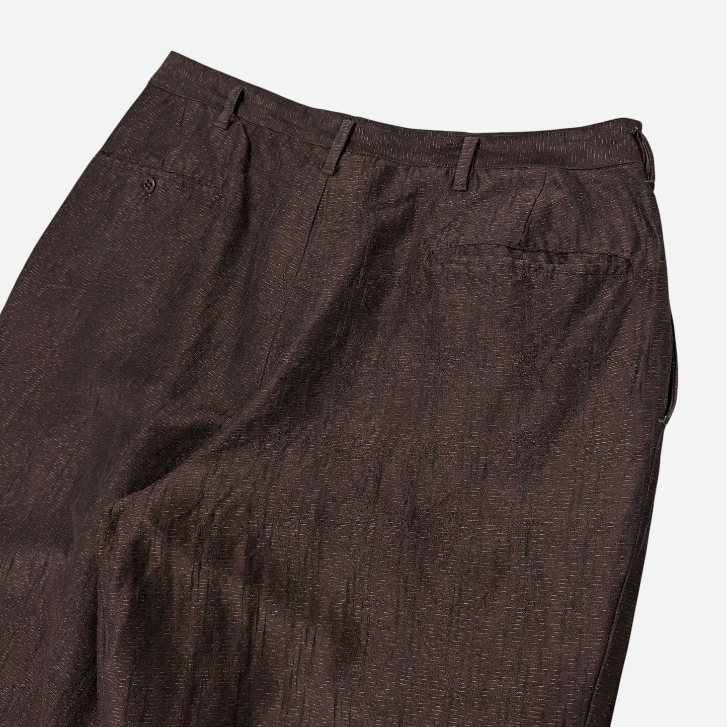 1940s Brown fleck pattern lightweight wool/cotton blend pleated pants (33w)