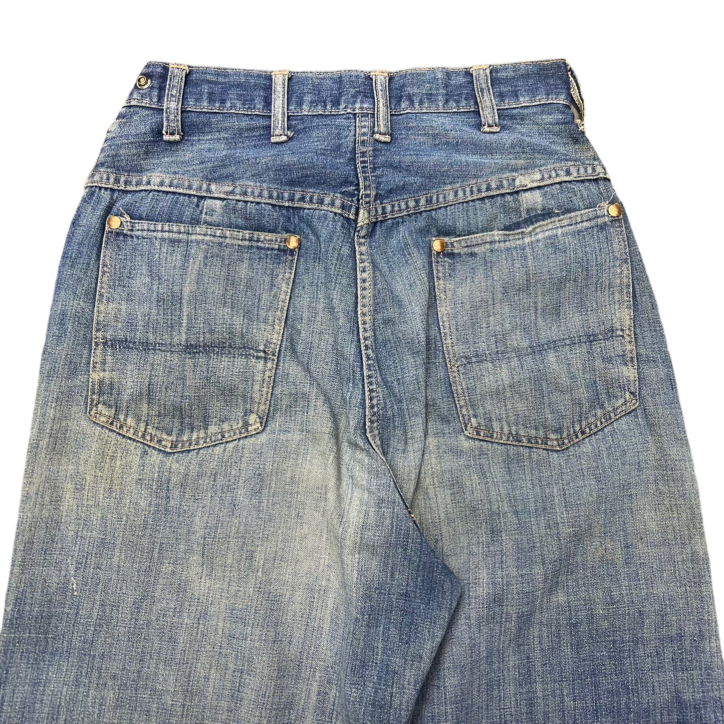 1950s Women’s blue bell side zip denim (25w)