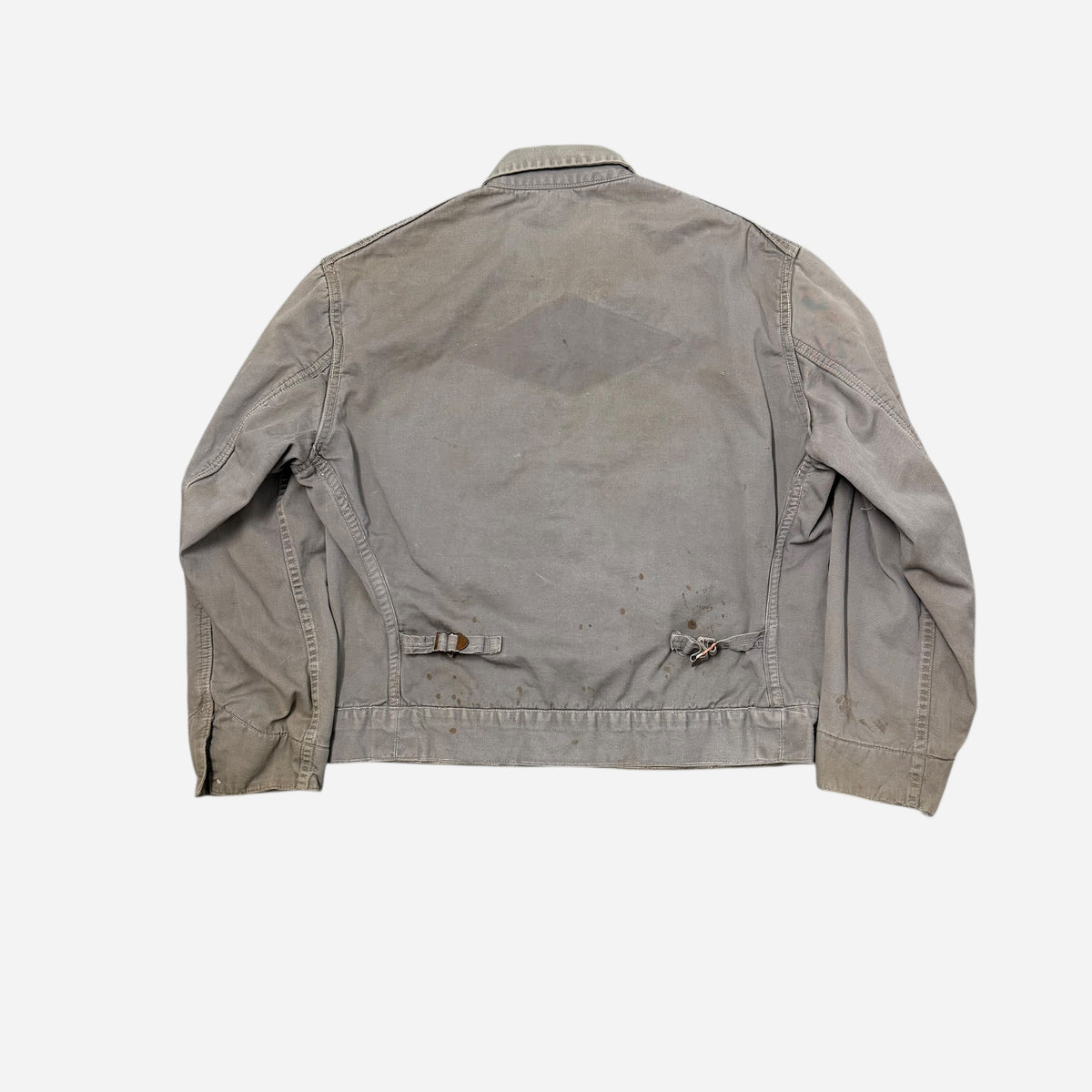 1950s Gray cotton blanket lined boxy work jacket (L)