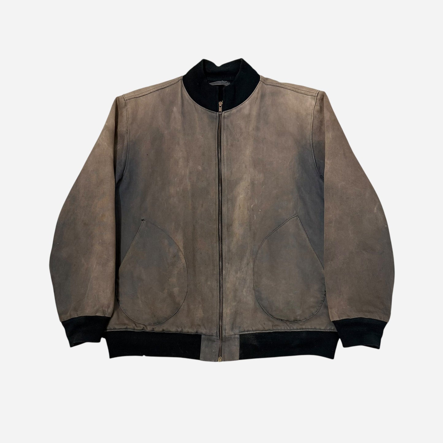 2000s Repro sun faded USN 1st pattern blue zipper deck jacket (L)