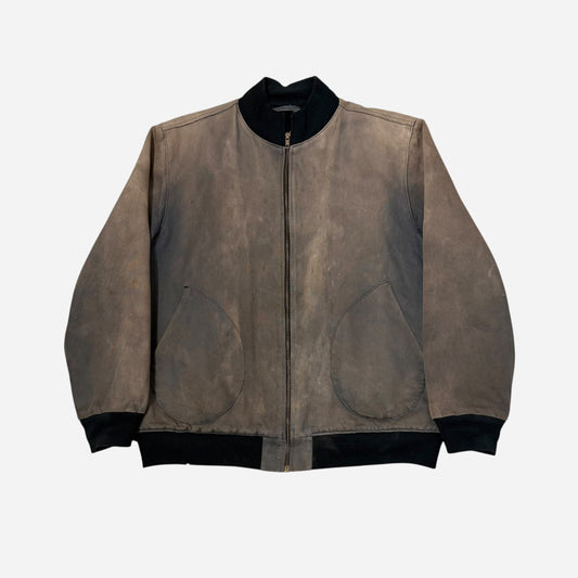 2000s Repro sun faded USN 1st pattern blue zipper deck jacket (L)