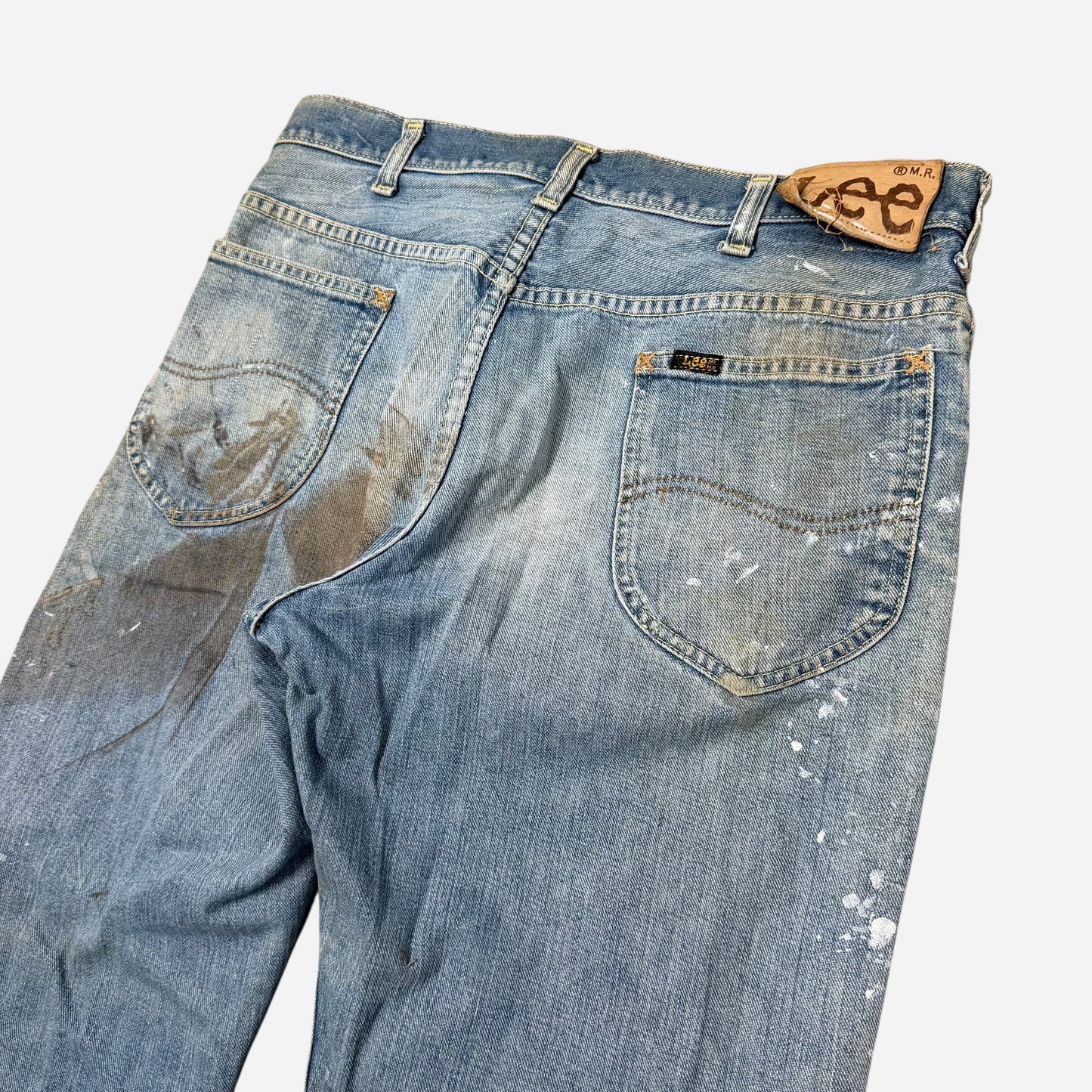 1960s Lee Riders paint splattered half selvedge jeans (32w)