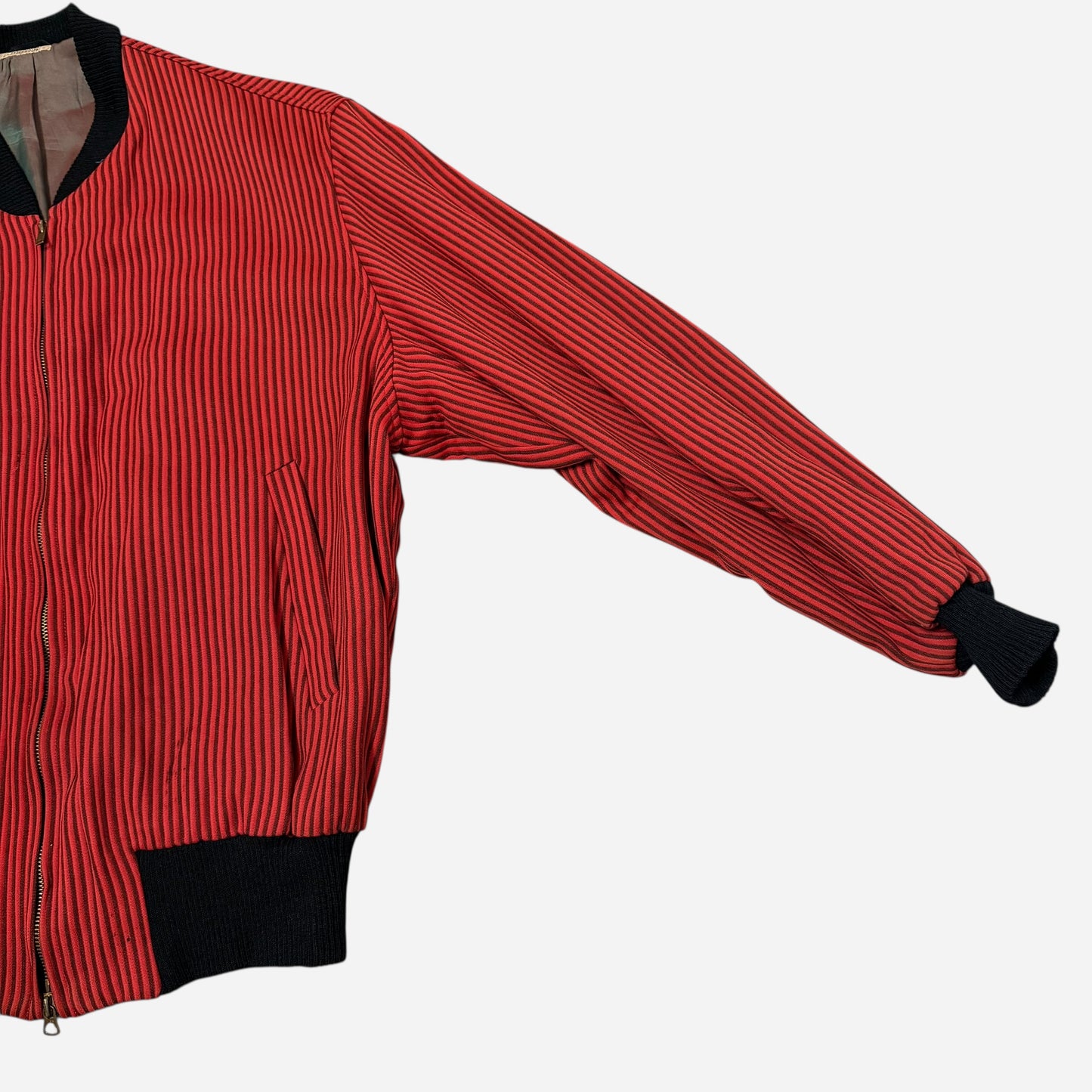 1950s Swedish red cotton corduroy rockabilly jacket (L)