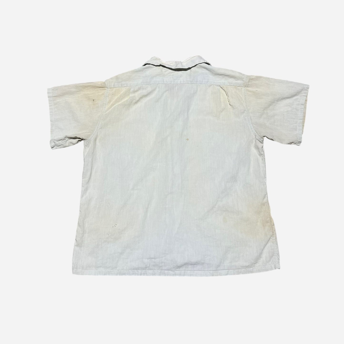 1950s Light blue cotton striped loop collar shirt (M)