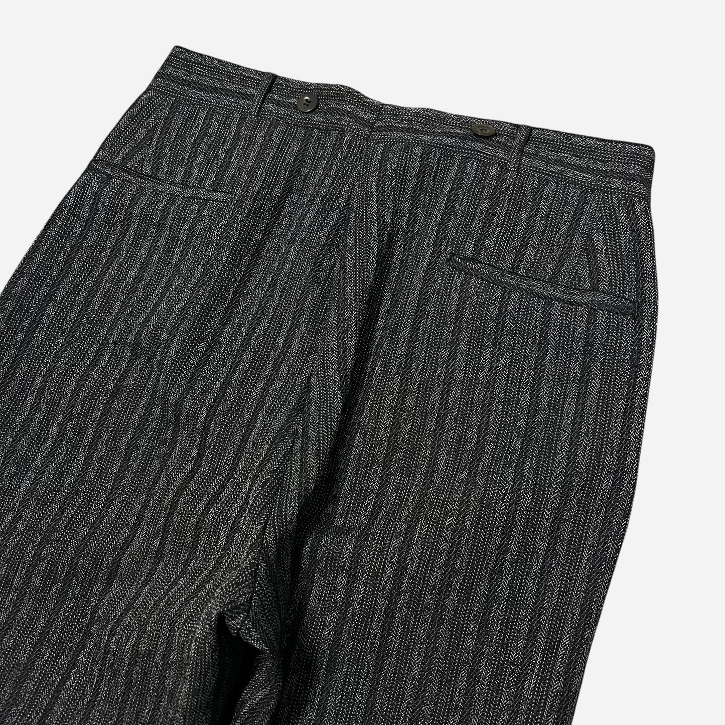 1930s Double button salt & pepper striped wool pants (31w)