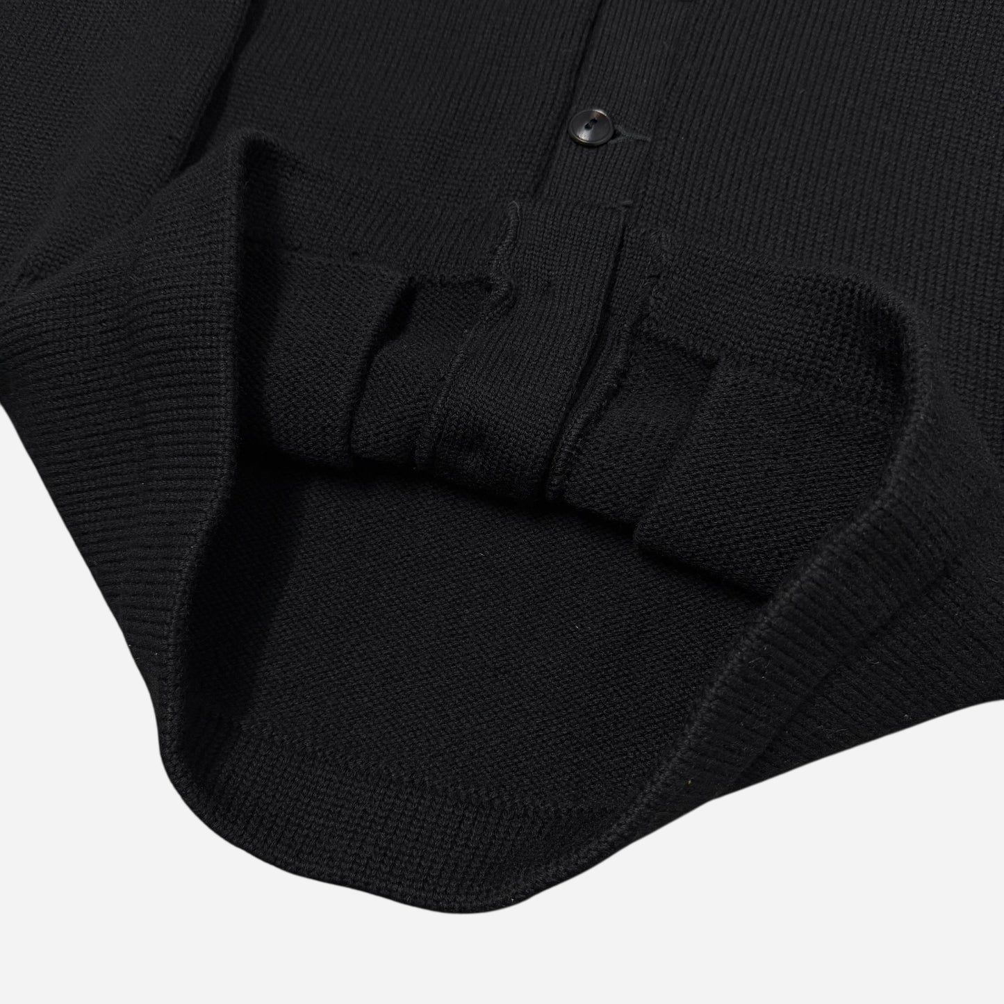 1940s Black wool knit cardigan sweater (M)