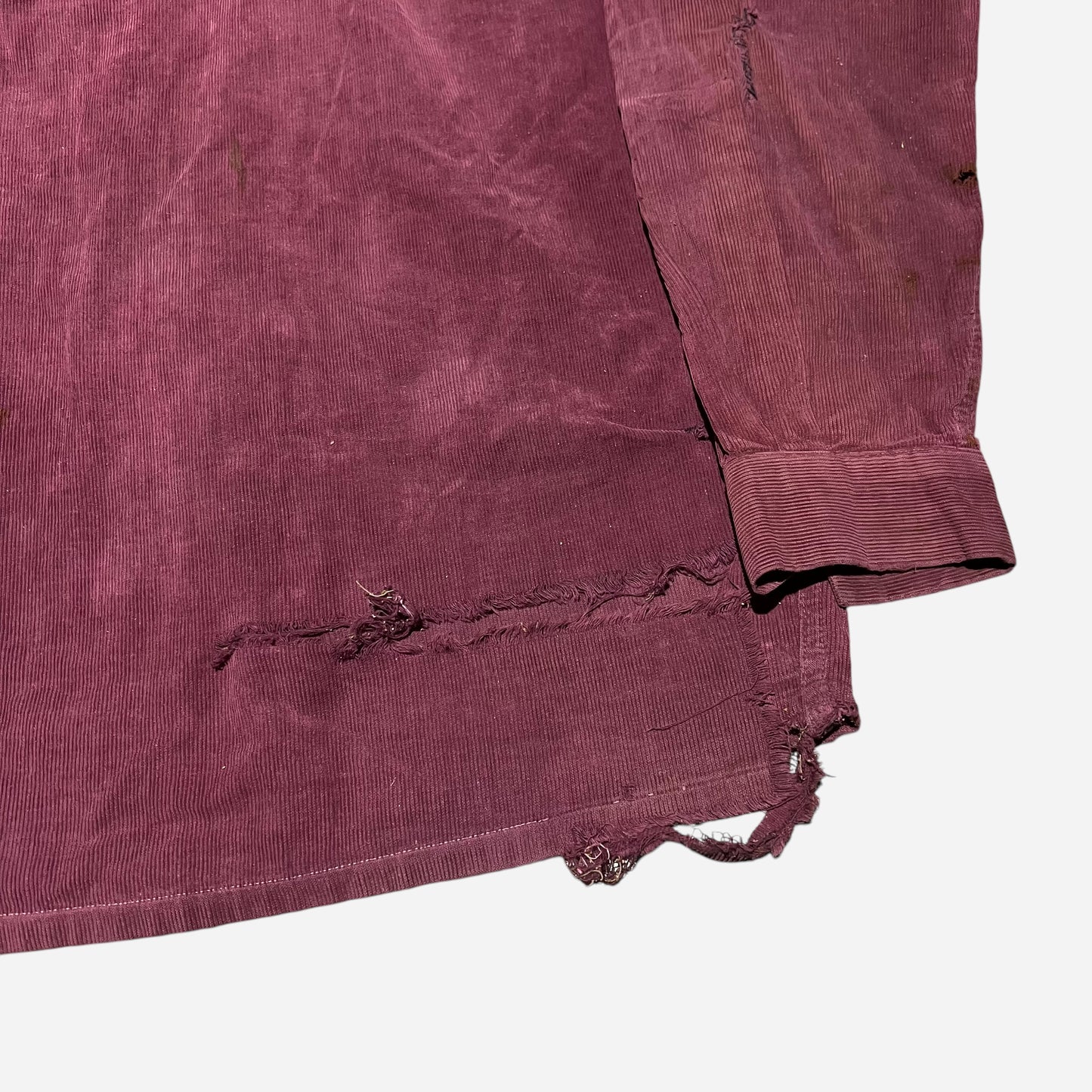 1950s Burgundy corduroy zip up shirt (M/L)