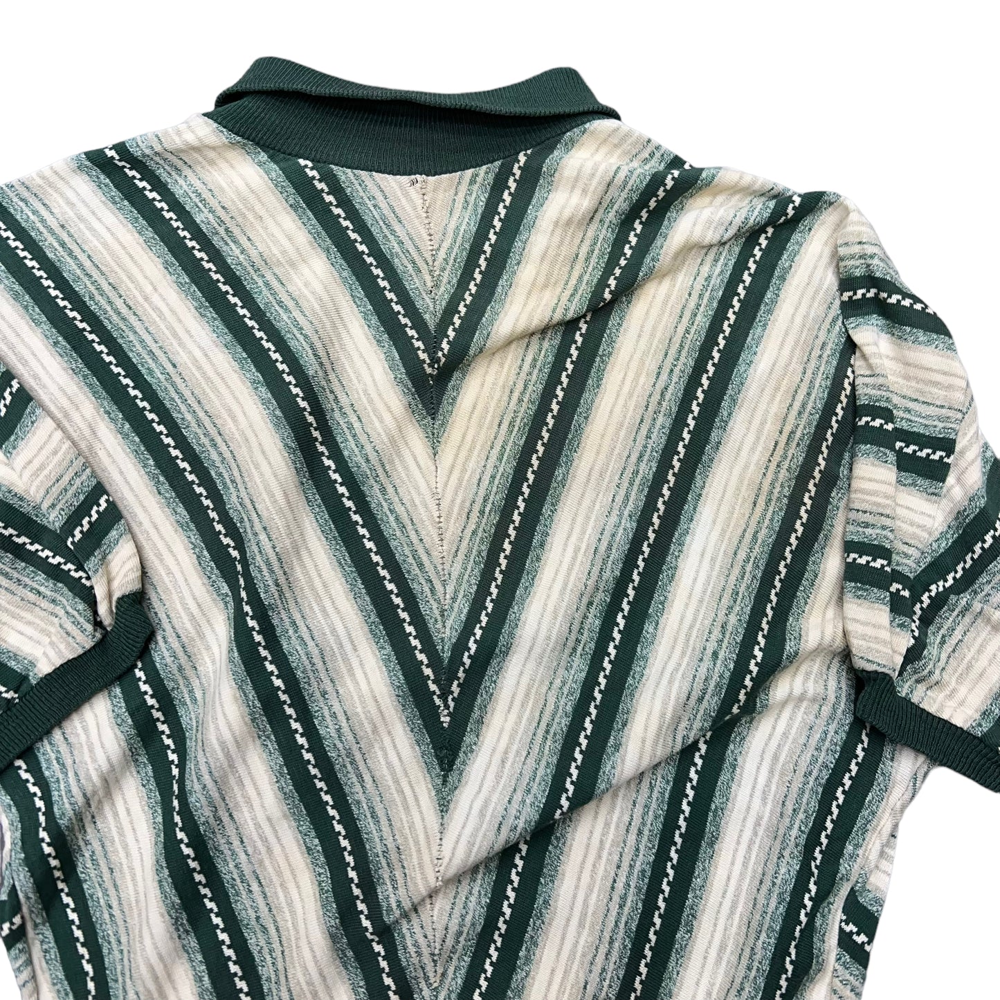 1940s Women’s green striped mock neck sweatshirt (XS/S)