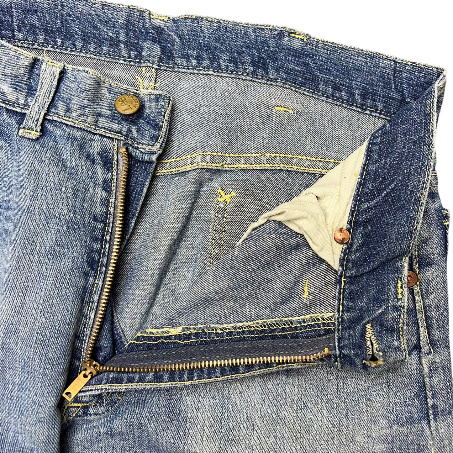 1960s Lee Riders faded distressed cowboy denim jeans (30w)