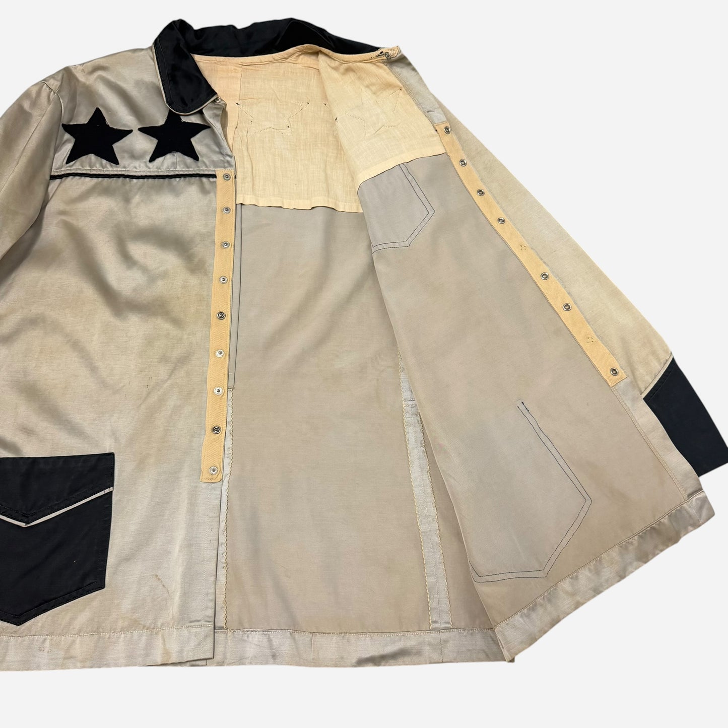 1940s Cowboy rodeo cotton satin star jacket (L/XL)