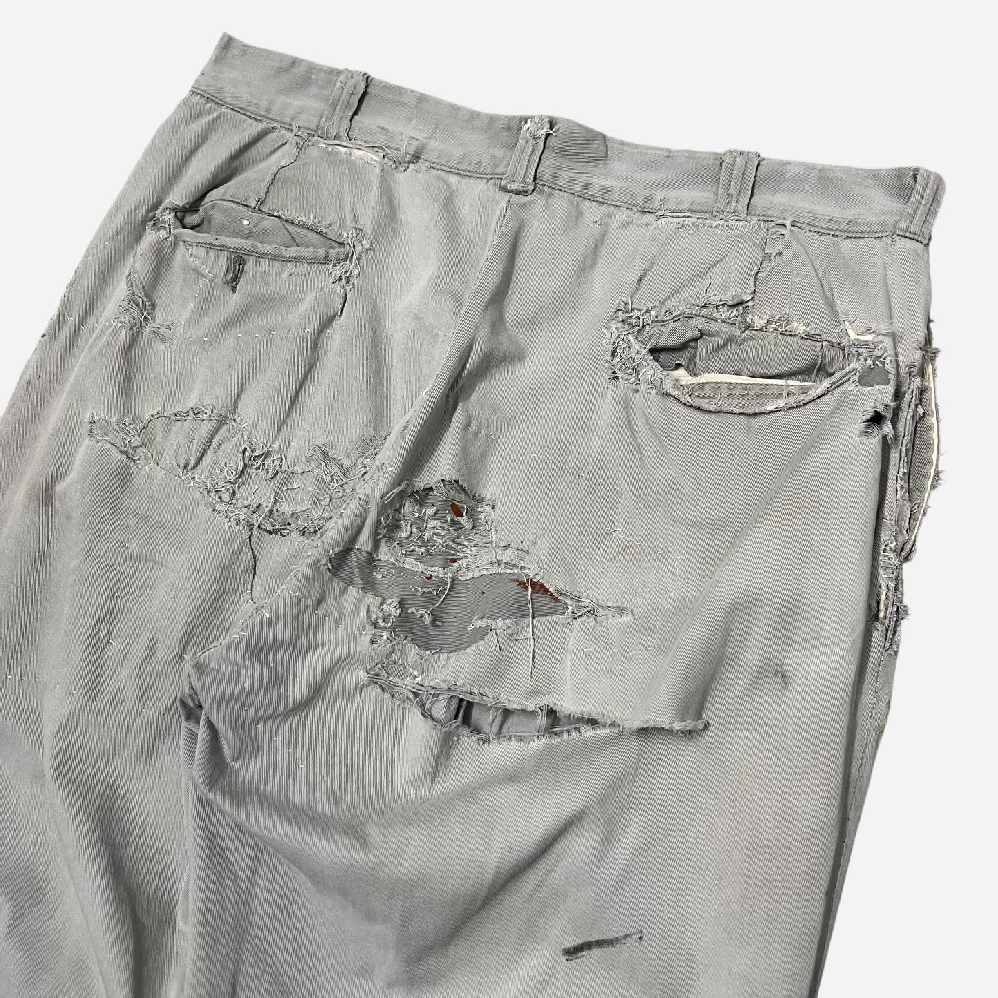 1950s Big Mac heavily repaired gray chinos (34w)