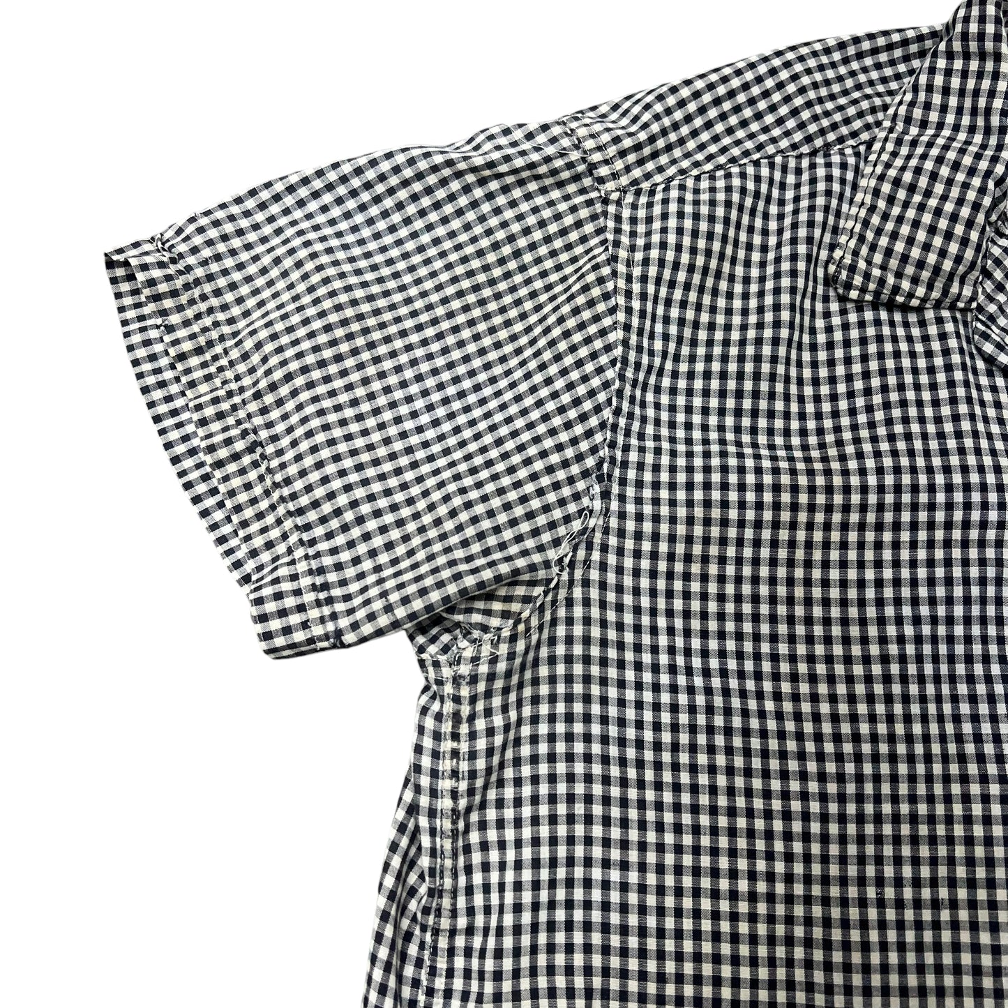 1950s Black and white checkered cotton loop collar shirt (M)