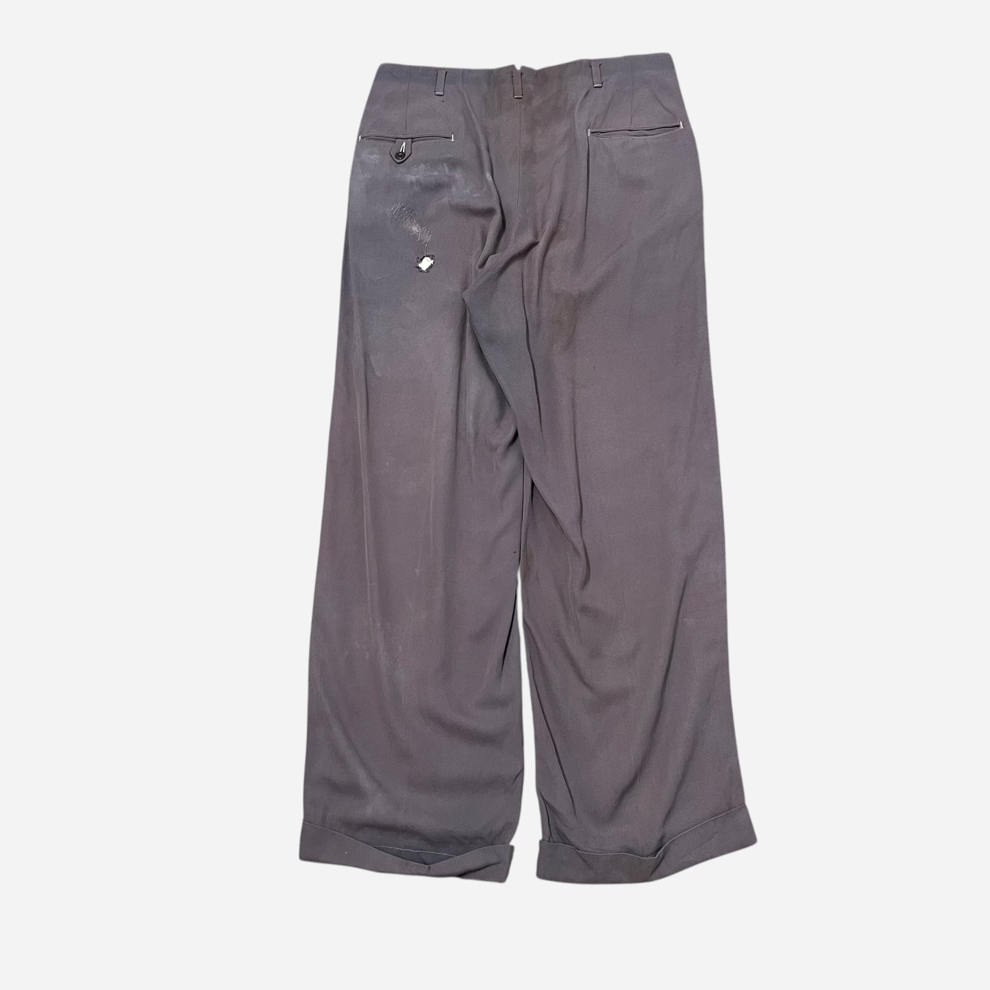 1950s Light purple rayon cotton pleated pants (32w)