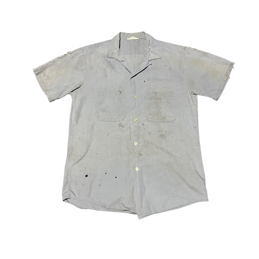 1950s Grey cotton work shirt (M)