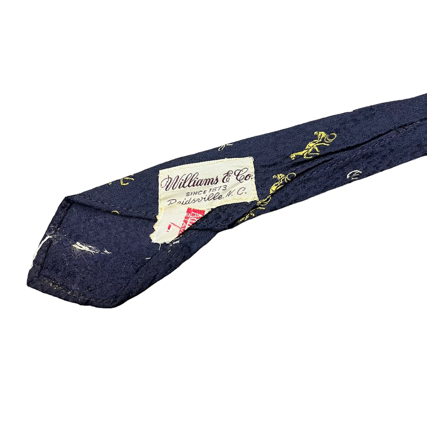 1950s Navy horse & carriage print neck tie