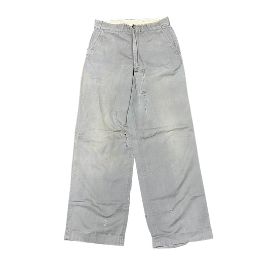 1950s Gray sail cloth chino work pants (30w)