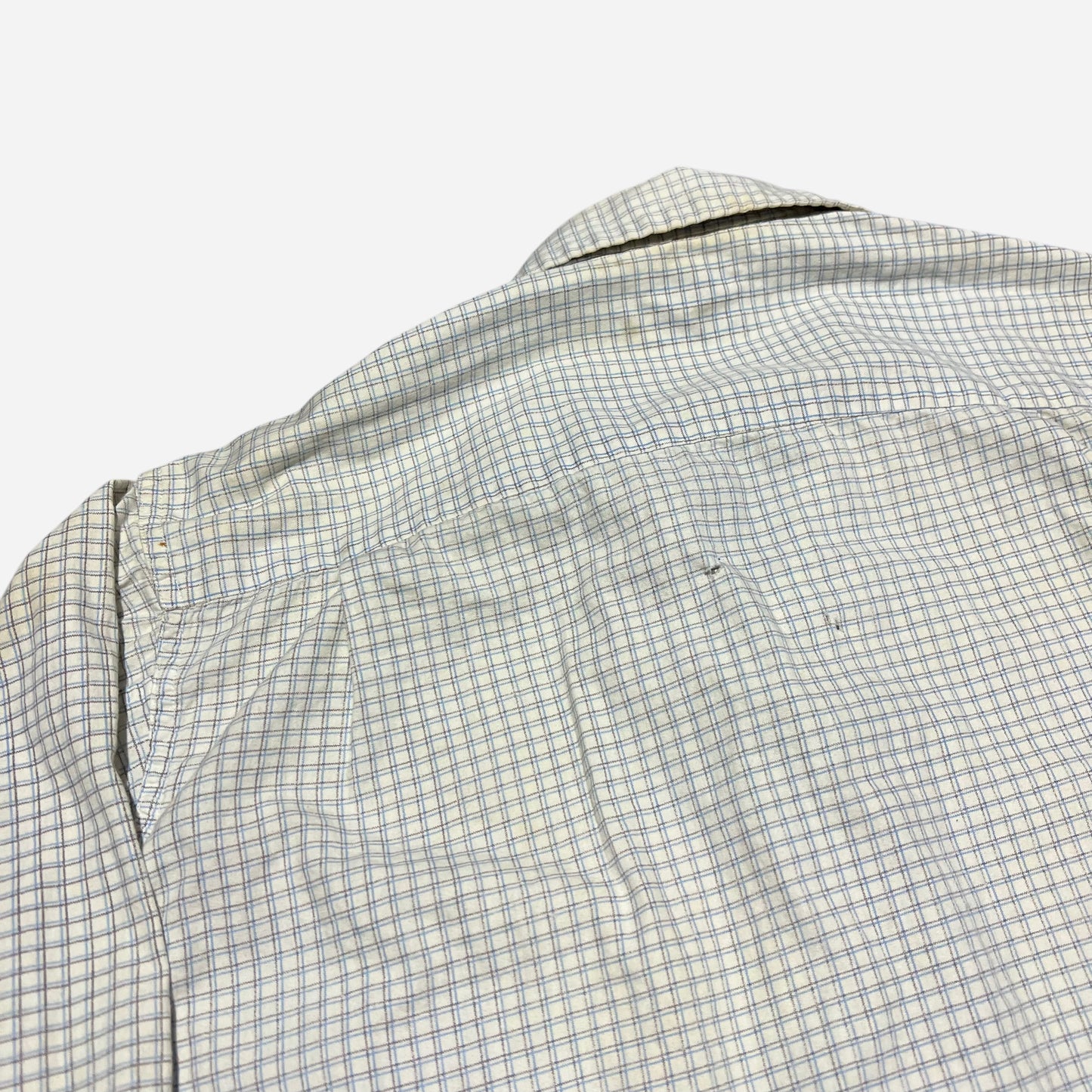 1950s National white plaid cotton loop collar shirt (M)