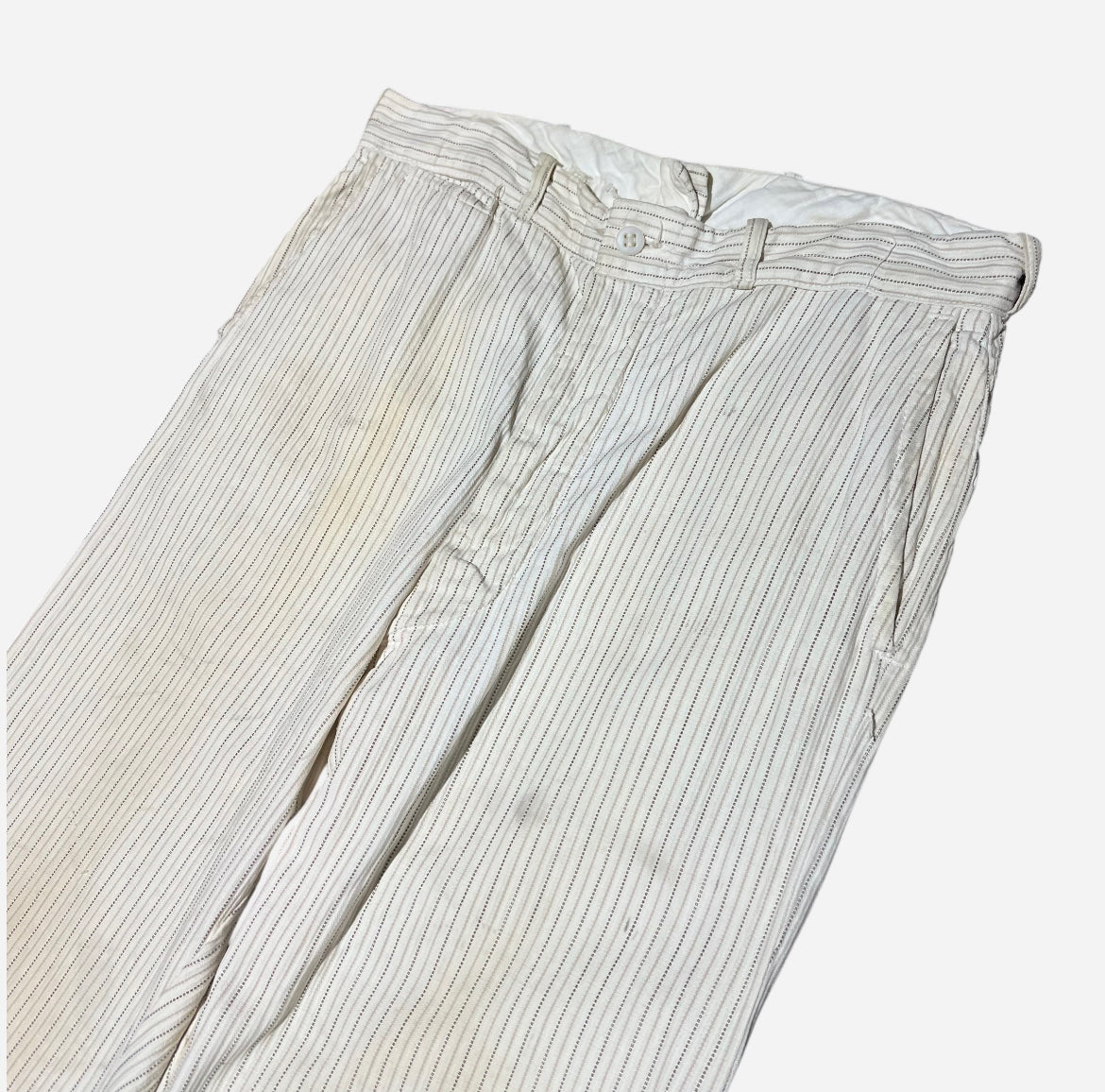 1930s 1940s White ribbed summer pants (30w)