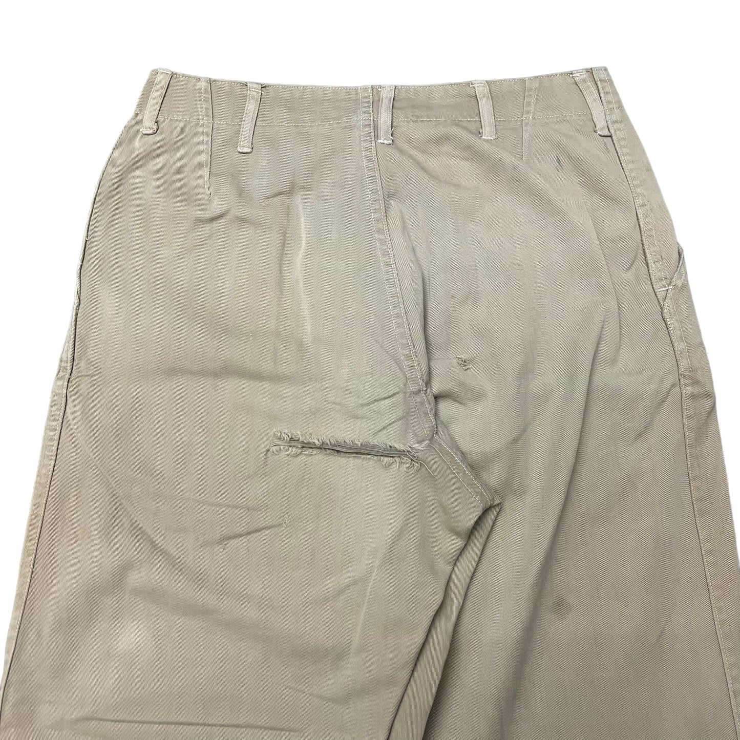 1940s WWII US Army stenciled khaki chino pants (30w)