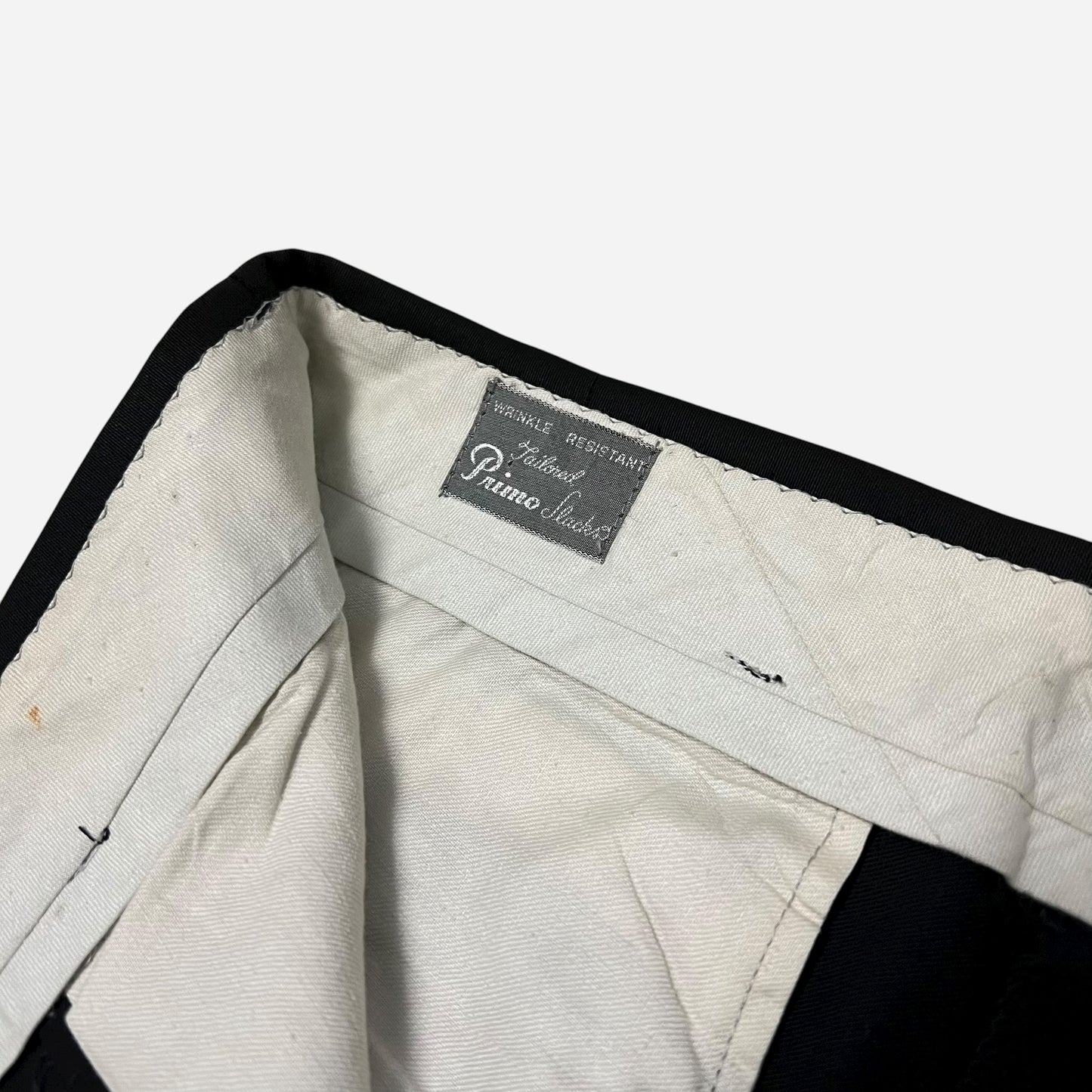 1950s Black rayon pleated drop loop pants (30w)