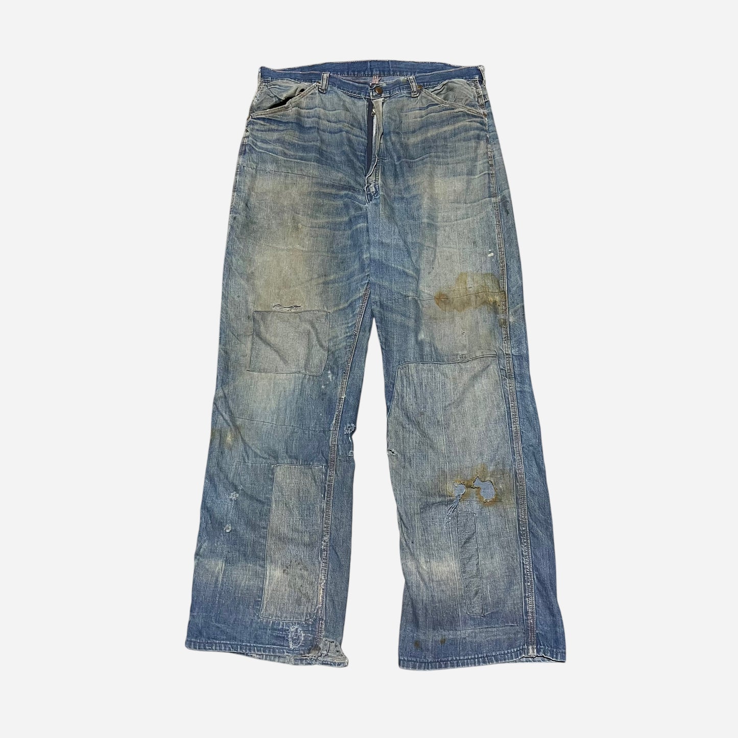 1950s Blue Bell heavily repaired carpenter denim jeans (34w)