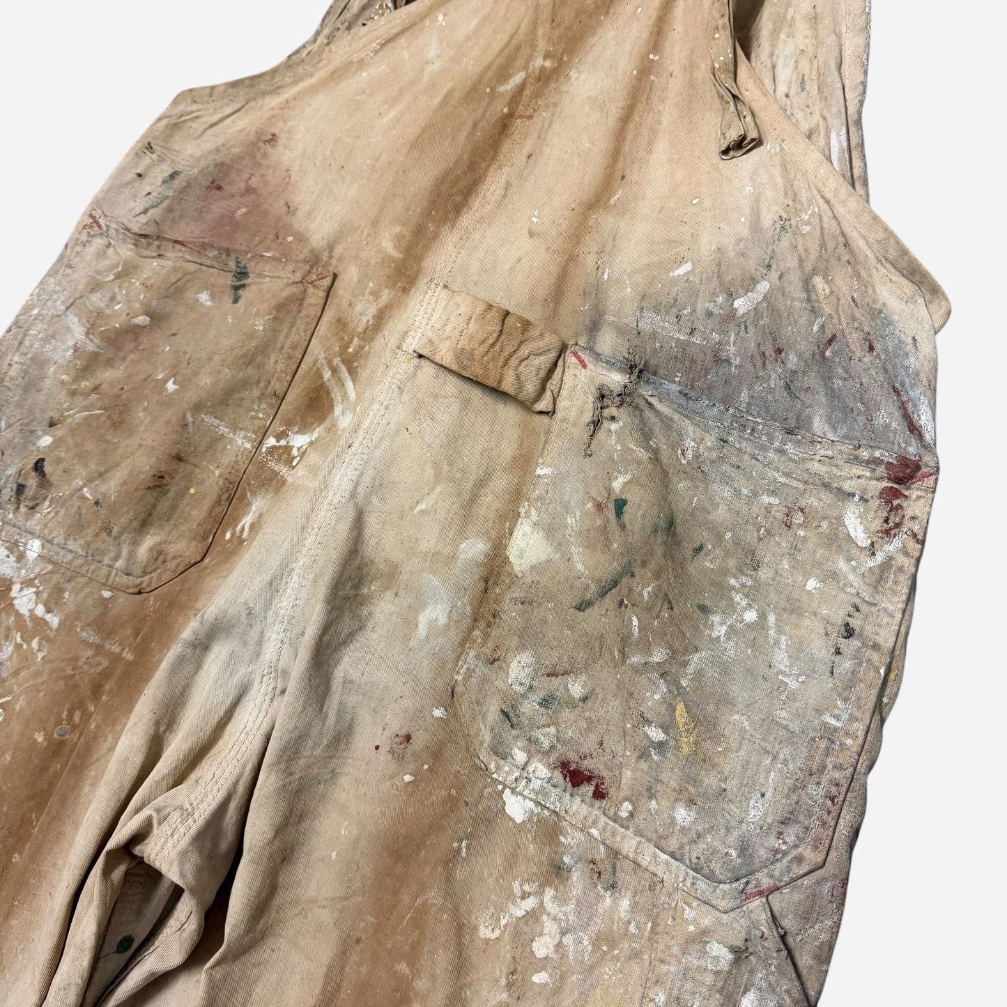1940s Madewell white painter cloth overalls (40w)