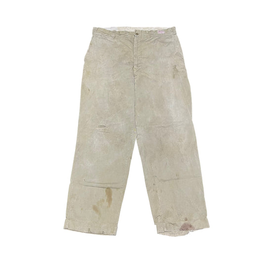 1950s Hercules sail cloth khaki chino work pants (34w)