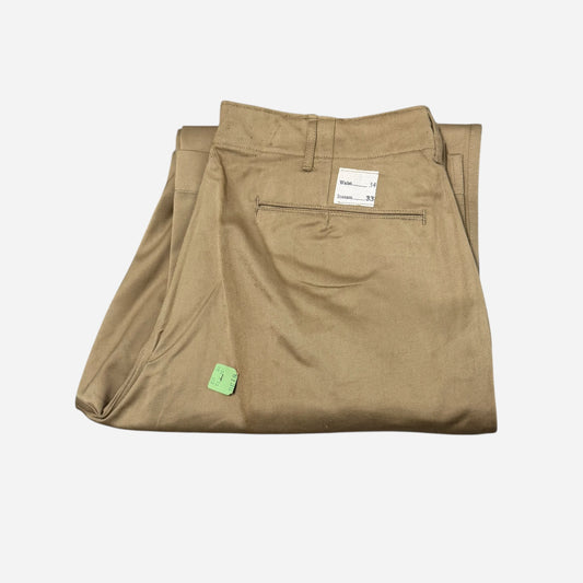 1940s WWII NOS US Army zinc button khaki chinos (34w)