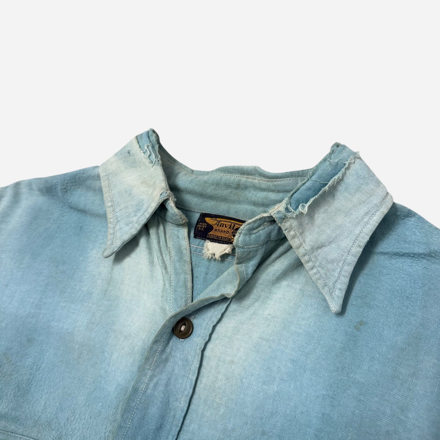 1930s Anvil sun faded cotton moleskin work shirt (M)